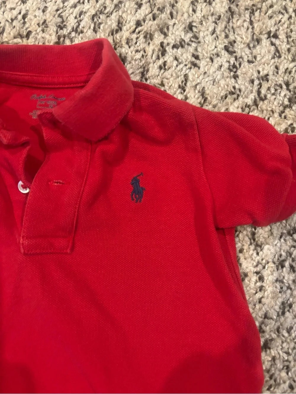 Ralph Lauren Red Polo with Navy Pony Embroidery